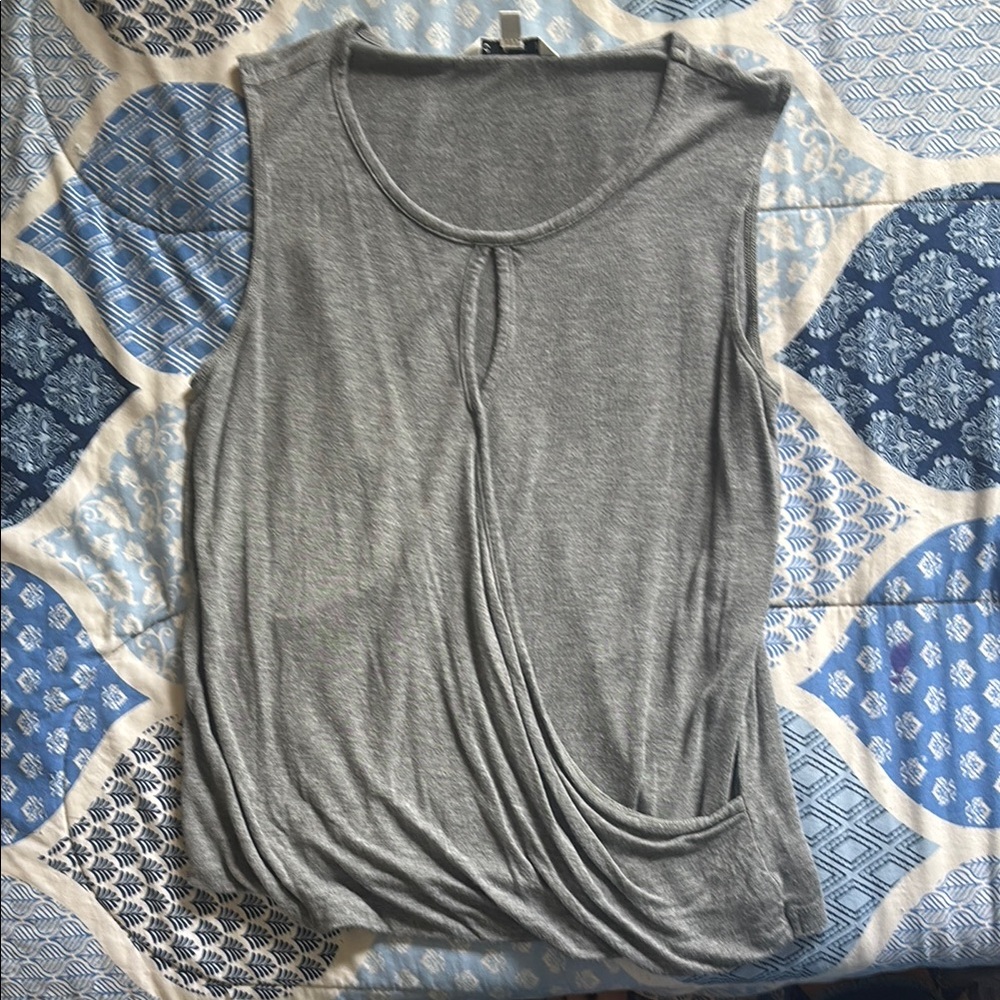 CAbi Gray Asymmetrical Tank Top